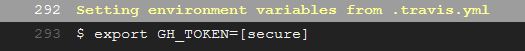 Travis log with decrypted GH_TOKEN